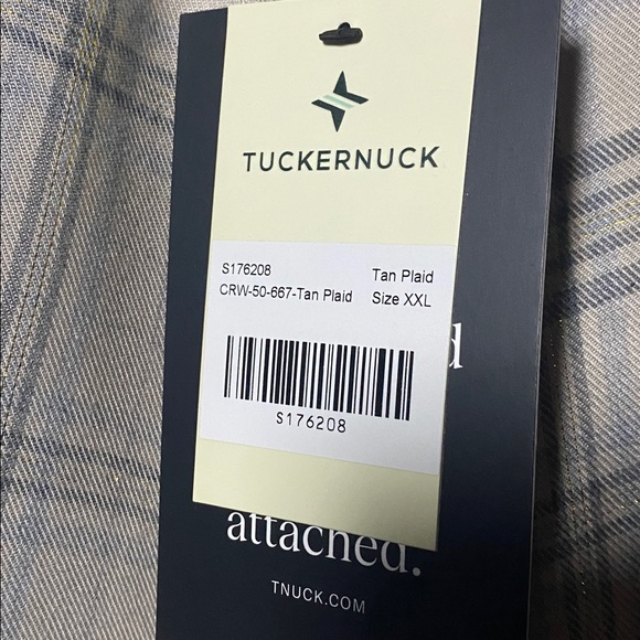 Tuckernuck Ruffle Blouse NWT Women’s XXL Tan Plaid Long Sleeve Collared Shirt - Picture 7 of 15